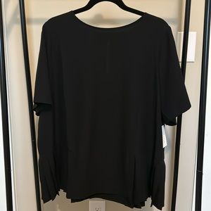 NWT Eloquii Black Peplum Top sz16